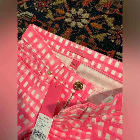 NWT 00 Lilly Pulitzer South Ocean Skinny Crop Jeans Pink Tropics Feeling Beachy - Picture 5 of 6